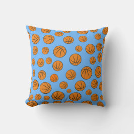 Almofada Bolas de Basquete em Fundo Azul