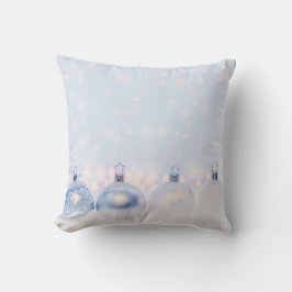 Almofada Bolas de Natal de Prata Festiva na Neve