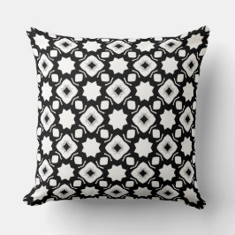 Almofada Bold Abstract Black and White Star Lattice Cushion