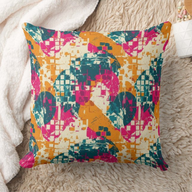 Almofada Bold Abstract Geometric - Grunge Brush Texture (3) (Cobertor)