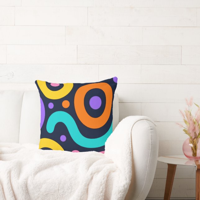 Almofada Bold Geometric Circles Throw Pillow (Sofá)