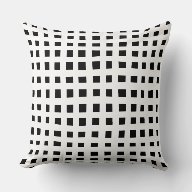 Almofada Bold Grid 091216 - White on Black (Branca em preto (Frente)