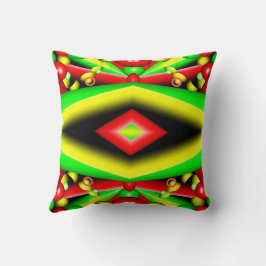 Almofada Bolhas Amarelas Vermelhas Verdes E Abstrato de Art