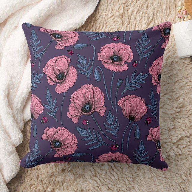 Almofada Bolhas cor-de-rosa com violeta escura (Cobertor)