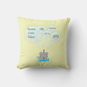 Almofada Bolhas De Elefante De Bebê Bonito, Monograma