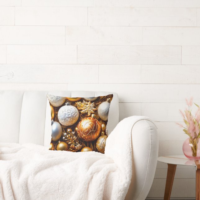 Almofada Bolhas de ouro de decoração de Natal (Sofá)