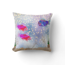 Bolhas de peixe cômico e gramíneas marinhas