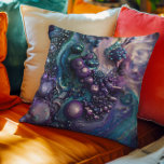 Almofada Bolhas de Turquesa Roxa Formas Orgânicas<br><div class="desc">Este design foi criado através da arte digital. Pode ser personalizado clicando no botão personalizar e alterando a cor, adicionando um nome, iniciais ou as suas palavras favoritas. Entre em contato comigo em colorflowcreations@gmail.com se você quiser usar este design em outro produto. Veja mais das minhas criações ou siga-me em...</div>
