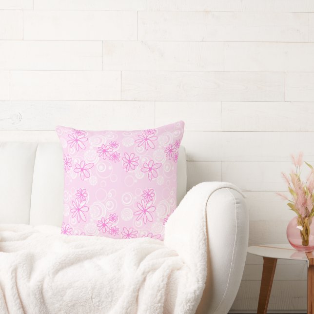 Almofada Bolhas Florais De Mazipoodles - Branco Rosa (Sofá)
