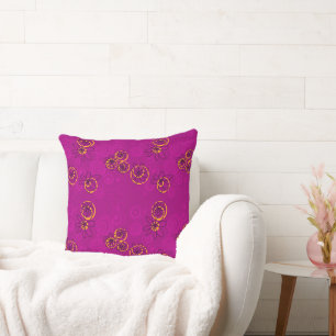 Almofada Bolhas Florais De Mazipoodles - Laranja Magenta