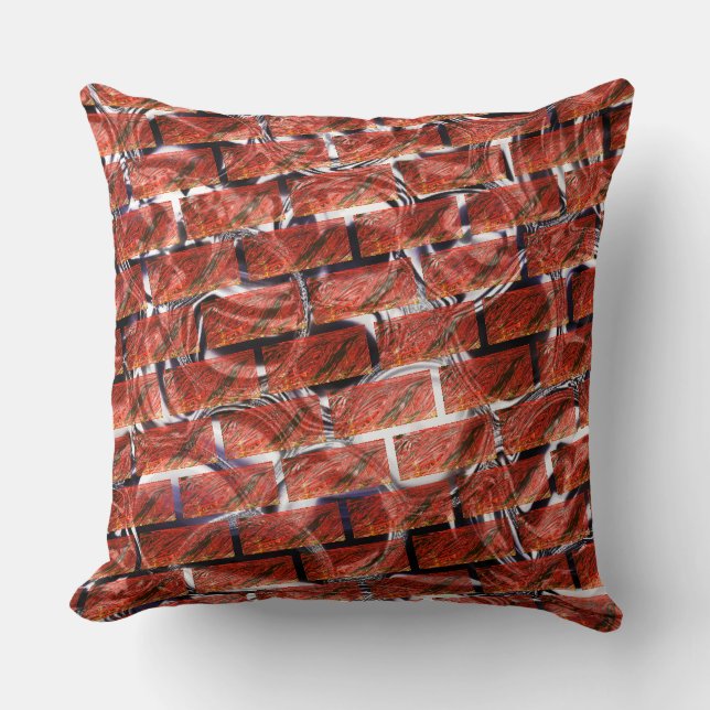 Almofada Bolhas vermelhas em gradação ou efeito de tijolo?  (Frente)