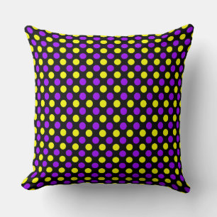 Almofada Bolinhas Amarelo Púrpura Personalizada - Travessei