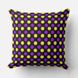 Almofada Bolinhas Amarelo Roxo Personalizada - Travesseiro