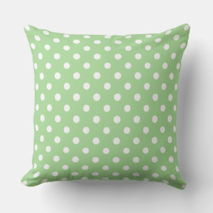 Almofada Bolinhas brancas grandes em verde Apple
