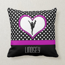 Almofada Bolinhas cor-de-rosa clássicas Monogrammed do