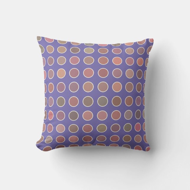 Almofada Bolinhas de cor de outono suave em roxo (Frente)