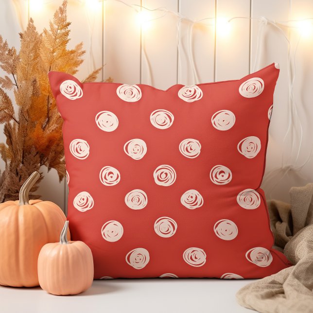 Almofada Bolinhas de Creme Desenhado à Mão (Criador carregado)