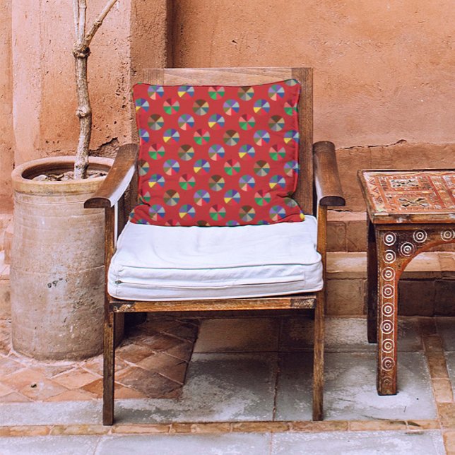 Almofada Bolinhas de diamantes em arco-íris - arte de ilusã (Criador carregado)