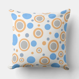 Almofada Bolinhas de Prata Branca Laranja Azul
