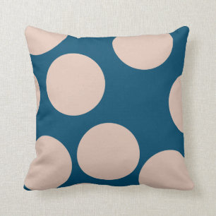 Almofada Bolinhas De Tan Cream No Azul Oceano