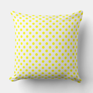 Almofada bolinhas em amarelo em branco