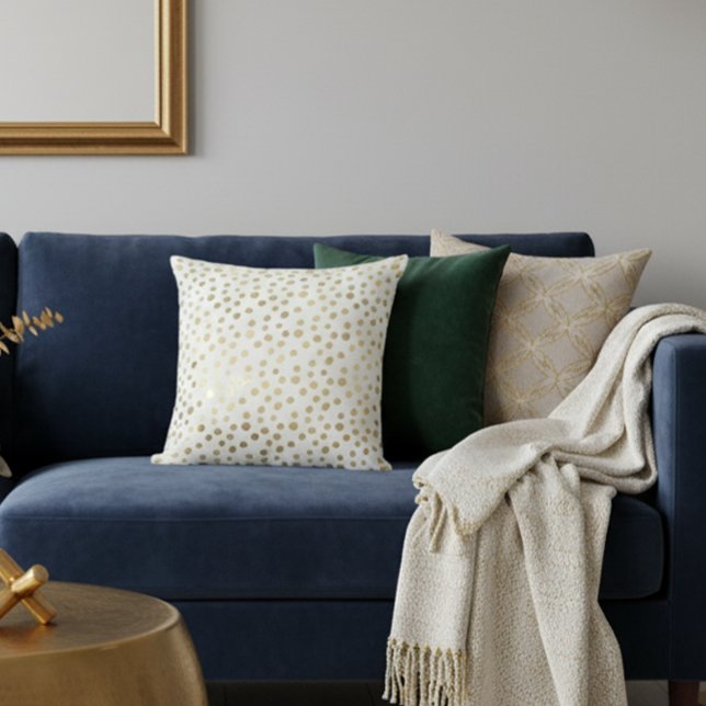 Almofada Bolinhas Metálica Moderna de Folha de Ouro (Criador carregado)