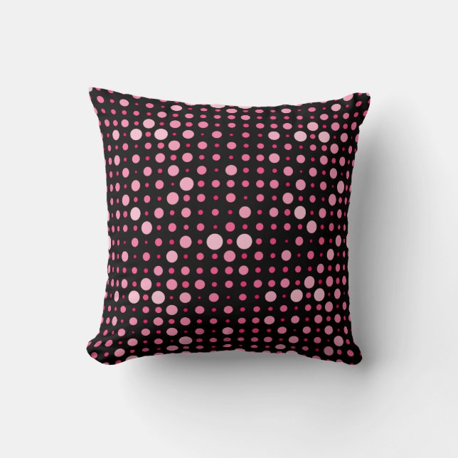 Almofada Bolinhas Moderna 01.Rosa Preto BG (Frente)