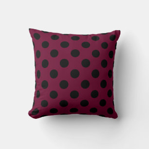 Almofada Bolinhas negras com burgundy