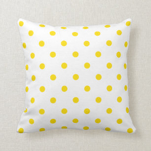 Almofada Bolinhas pequenas - amarelo dourado no branco