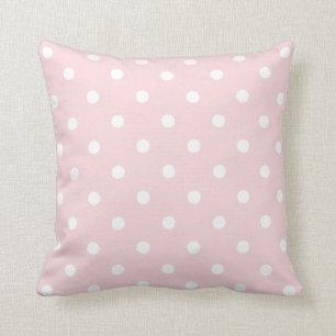 Almofada Bolinhas pequenas - branco em rosa pálido