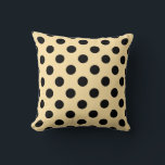 Almofada Bolinhas pretas em amarelo pálido<br><div class="desc">Bolinhas pretas em amarelo pálido</div>