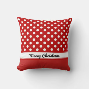 Almofada Bolinhas Vermelho Base Vermelha Personalizada Feli