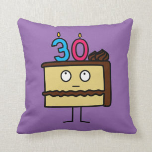 Almofada Bolo de aniversário de 30 anos com velas