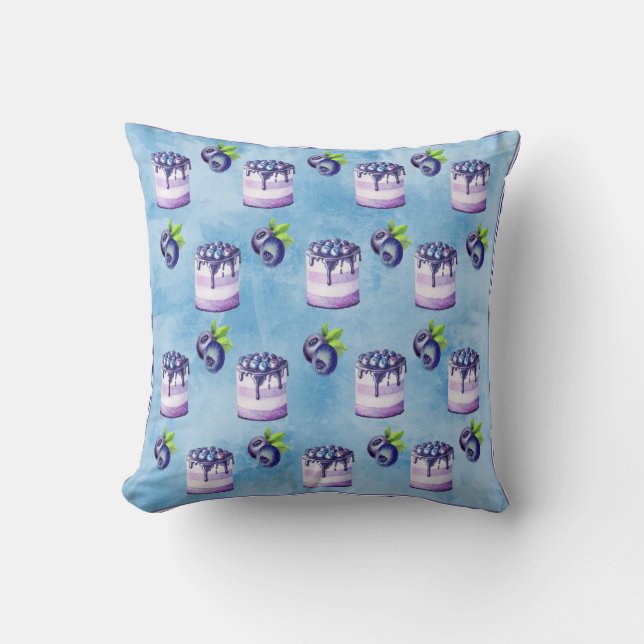 Almofada Bolo de mirtilo e mirtilo (Frente)