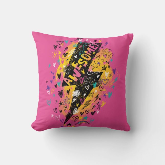 Almofada Bolsa de Relâmpago Rosa Personalizada - Arte de Do (Frente)