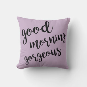 Almofada Bom dia belo Travesseiro decorativo roxo