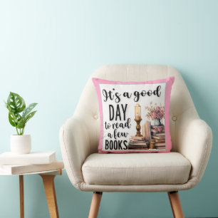 Almofada Bom dia encantador para ler alguns livros a rosa