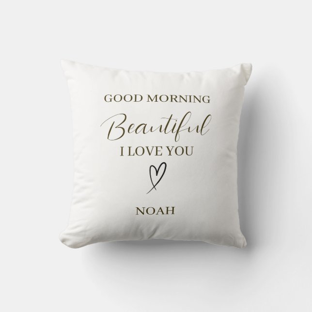 Almofada Bom Dia Linda Eu Te Amo Personalizado (Frente)