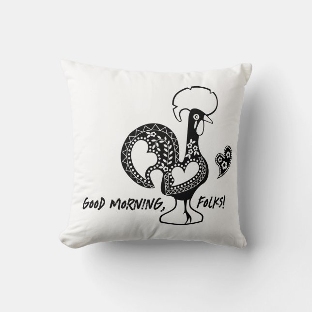 Almofada Bom dia, pessoal! (Frente)