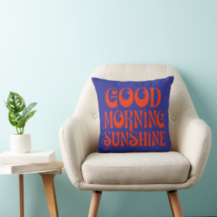Almofada Bom dia Sunshine Retro Decor Impressão