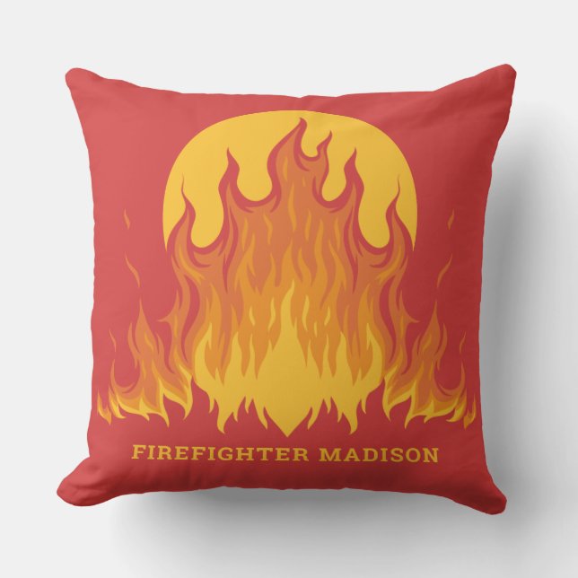 Almofada Bombeiro de texto personalizado (Frente)