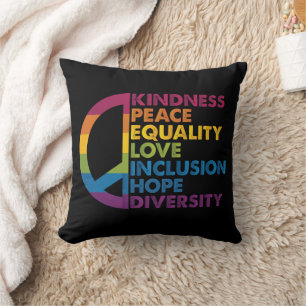 Almofada Bondade Paz Igualdade Amor Inclusão Esperança Dive
