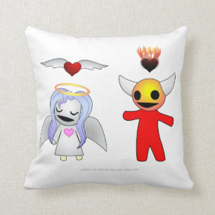 Almofada Boneca Bashful do anjo e do diabo dos doces