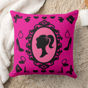 Almofada Boneca Brilhante Fashion Glam-Rosa-Rosa