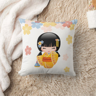Almofada Boneca Summer Kokeshi - Garota Kimono Geisha Amare