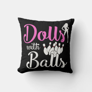 Almofada Bonecas com Bolas - Garotas-Boliche que viajam em