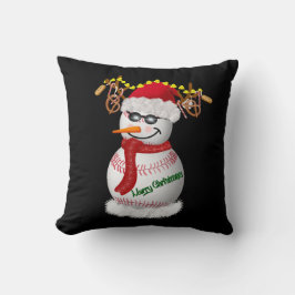 Almofada Boneco de Neve de Beisebol Decorado Com Lanches Po