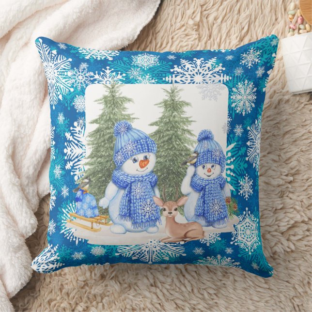 Almofada Boneco de Neve de Inverno  (Cobertor)