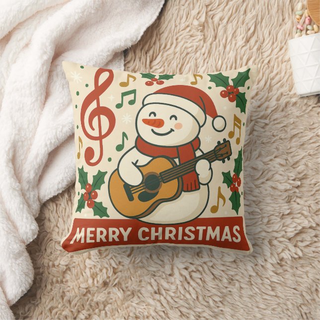 Almofada Boneco de Neve Fofo Feliz Natal (Cobertor)
