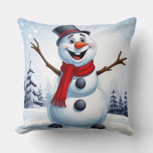 Almofada Boneco de Neve Fofo Natal Festa Inverno Férias Cas